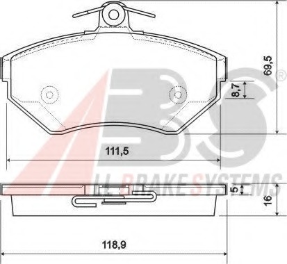 set placute frana,frana disc 37011 OE A.B.S. - Set placute frana set placute frana,frana disc 37011 OE A.B.S. - Set placute frana