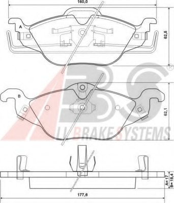 set placute frana,frana disc 37065 OE A.B.S. - Frana disc set placute frana,frana disc 37065 OE A.B.S. - Frana disc