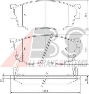set placute frana,frana disc 37189 OE A.B.S. - Set placute frana set placute frana,frana disc 37189 OE A.B.S. - Set placute frana