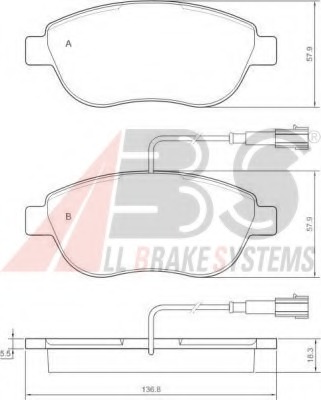 set placute frana,frana disc 37282 OE A.B.S. - Set placute frana set placute frana,frana disc 37282 OE A.B.S. - Set placute frana