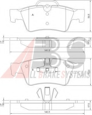 set placute frana,frana disc 37509 OE A.B.S. - Set placute frana set placute frana,frana disc 37509 OE A.B.S. - Set placute frana