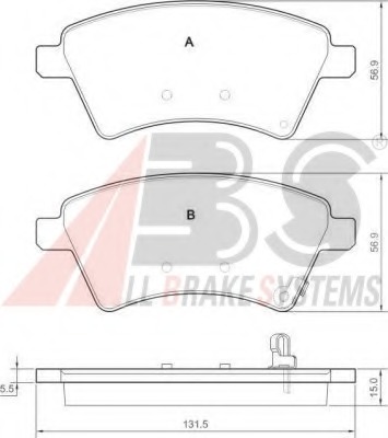 set placute frana,frana disc 37532 OE A.B.S. - Frana disc