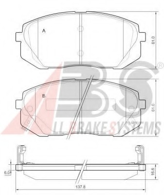 set placute frana,frana disc 37622 OE A.B.S. - Frana disc set placute frana,frana disc 37622 OE A.B.S. - Frana disc