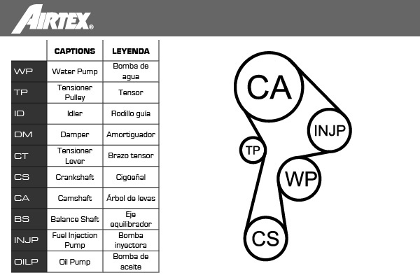 Set pompa apa + curea dintata WPK-174601 AIRTEX - Pompa apa/ garnitura