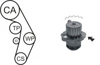 Set pompa apa + curea dintata WPK-177602 AIRTEX - Kit distributie / curea distributie