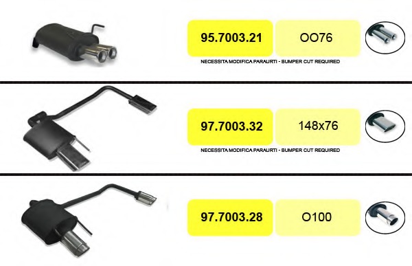 amortizor zgomot sport ARTSPORT0200 ASSO - Toba de esapament, set sport