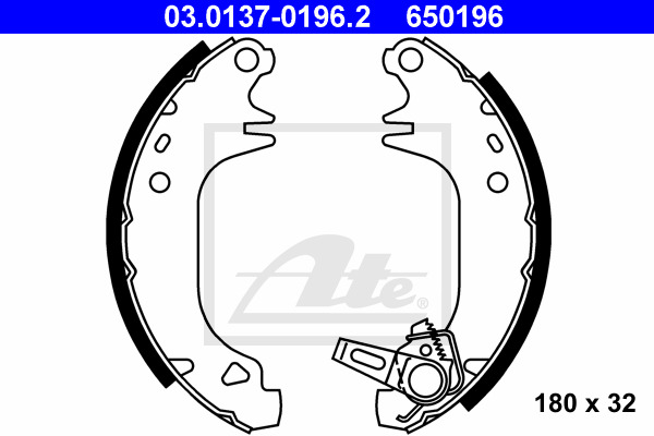 Set saboti frana 03.0137-0196.2 ATE - Frana tambur Set saboti frana 03.0137-0196.2 ATE - Frana tambur