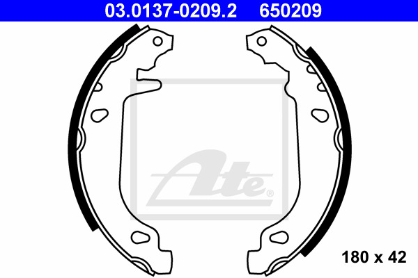 Set saboti frana 03.0137-0209.2 ATE - Material frictiune sabot frana/ sabot frana Set saboti frana 03.0137-0209.2 ATE - Material frictiune sabot frana/ sabot frana
