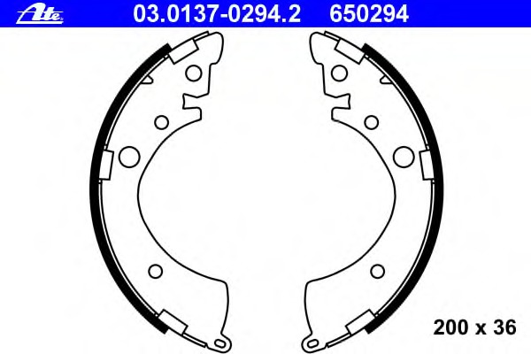 Set saboti frana 03.0137-0294.2 ATE - Material frictiune sabot frana/ sabot frana Set saboti frana 03.0137-0294.2 ATE - Material frictiune sabot frana/ sabot frana