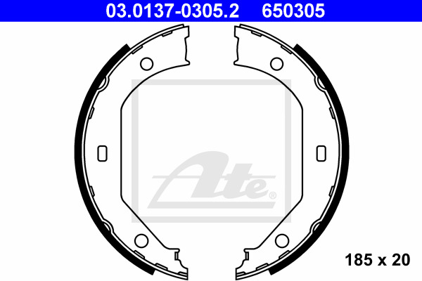 Set saboti frana, frana de mana 03.0137-0305.2 ATE - Frana tambur Set saboti frana, frana de mana 03.0137-0305.2 ATE - Frana tambur