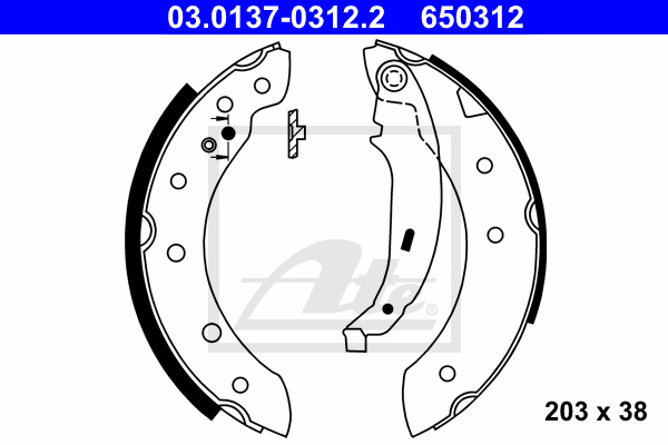 Set saboti frana 03.0137-0312.2 ATE - Frana tambur Set saboti frana 03.0137-0312.2 ATE - Frana tambur