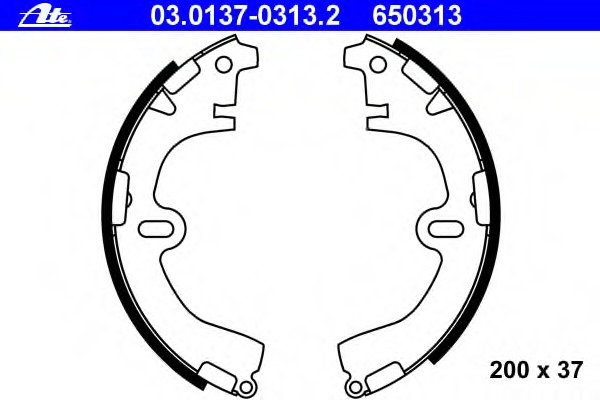 Set saboti frana 03.0137-0313.2 ATE - Material frictiune sabot frana/ sabot frana