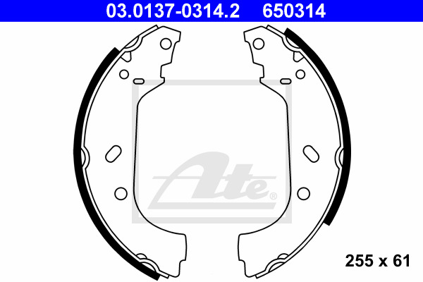 Set saboti frana 03.0137-0314.2 ATE - Material frictiune sabot frana/ sabot frana Set saboti frana 03.0137-0314.2 ATE - Material frictiune sabot frana/ sabot frana