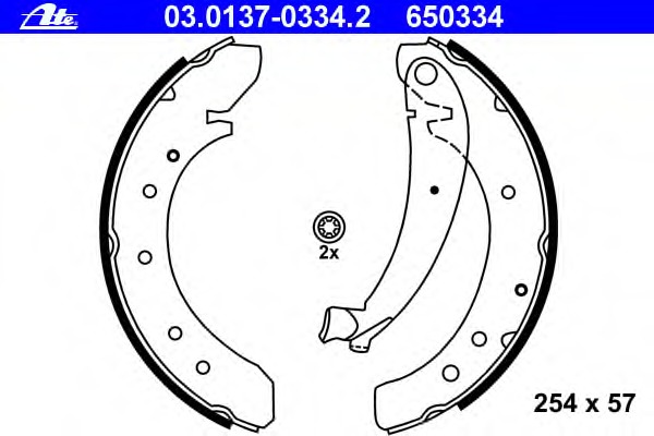 Set saboti frana 03.0137-0334.2 ATE - Material frictiune sabot frana/ sabot frana