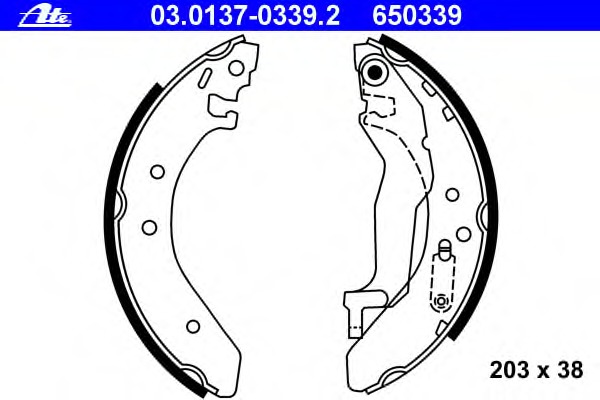 Set saboti frana 03.0137-0339.2 ATE - Material frictiune sabot frana/ sabot frana