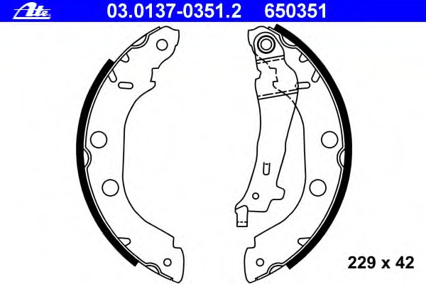 Set saboti frana 03.0137-0351.2 ATE - Material frictiune sabot frana/ sabot frana Set saboti frana 03.0137-0351.2 ATE - Material frictiune sabot frana/ sabot frana