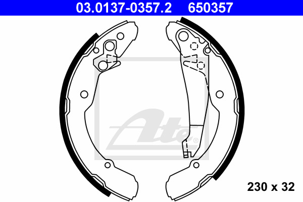 Set saboti frana 03.0137-0357.2 ATE - Material frictiune sabot frana/ sabot frana Set saboti frana 03.0137-0357.2 ATE - Material frictiune sabot frana/ sabot frana