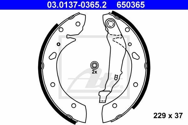 Set saboti frana 03.0137-0365.2 ATE - Frana tambur Set saboti frana 03.0137-0365.2 ATE - Frana tambur