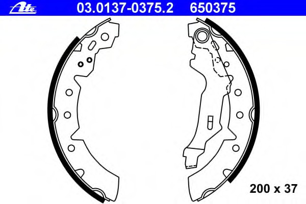 Set saboti frana 03.0137-0375.2 ATE - Material frictiune sabot frana/ sabot frana