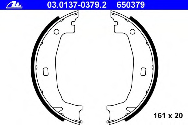 Set saboti frana, frana de mana 03.0137-0379.2 ATE - Frana tambur Set saboti frana, frana de mana 03.0137-0379.2 ATE - Frana tambur