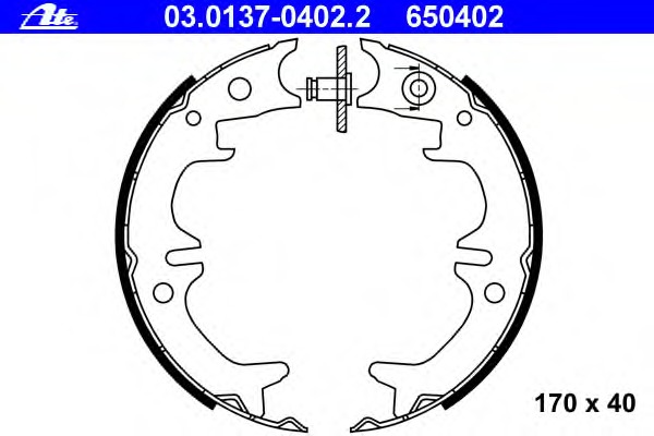 Set saboti frana, frana de mana 03.0137-0402.2 ATE - Frana tambur Set saboti frana, frana de mana 03.0137-0402.2 ATE - Frana tambur