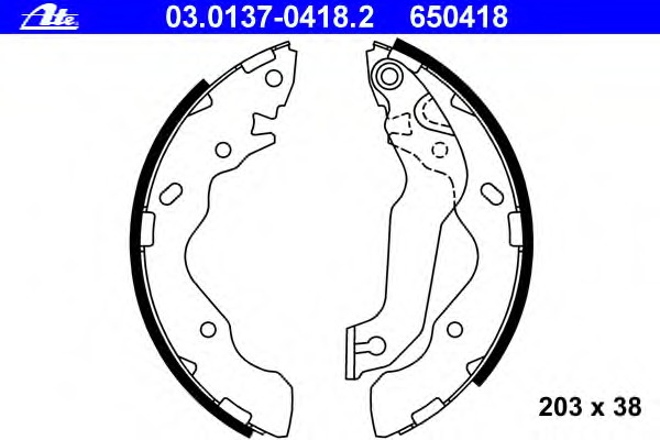 Set saboti frana 03.0137-0418.2 ATE - Material frictiune sabot frana/ sabot frana