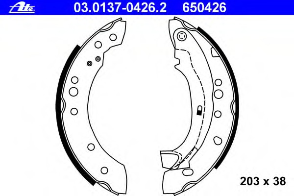 Set saboti frana 03.0137-0426.2 ATE - Material frictiune sabot frana/ sabot frana Set saboti frana 03.0137-0426.2 ATE - Material frictiune sabot frana/ sabot frana