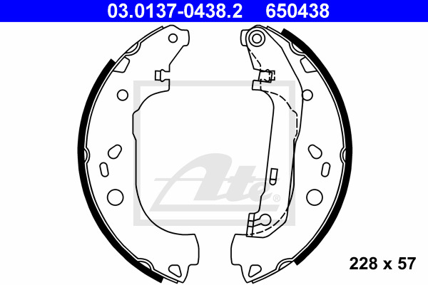 Set saboti frana 03.0137-0438.2 ATE - Material frictiune sabot frana/ sabot frana Set saboti frana 03.0137-0438.2 ATE - Material frictiune sabot frana/ sabot frana
