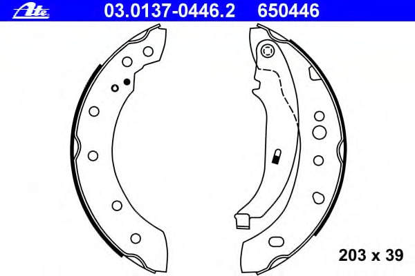 Set saboti frana 03.0137-0446.2 ATE - Frana tambur Set saboti frana 03.0137-0446.2 ATE - Frana tambur