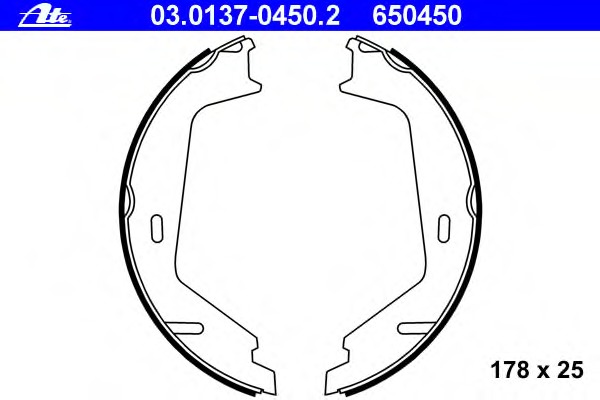 Set saboti frana, frana de mana 03.0137-0450.2 ATE - Frana tambur Set saboti frana, frana de mana 03.0137-0450.2 ATE - Frana tambur