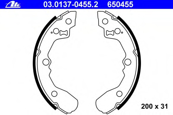 Set saboti frana 03.0137-0455.2 ATE - Frana tambur Set saboti frana 03.0137-0455.2 ATE - Frana tambur