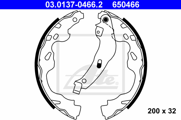 Set saboti frana 03.0137-0466.2 ATE - Material frictiune sabot frana/ sabot frana Set saboti frana 03.0137-0466.2 ATE - Material frictiune sabot frana/ sabot frana