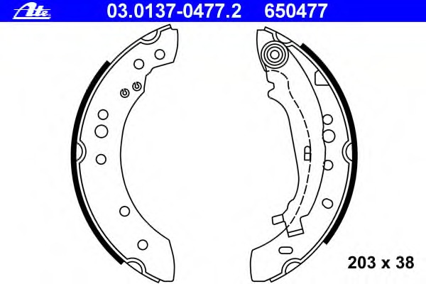Set saboti frana 03.0137-0477.2 ATE - Frana tambur