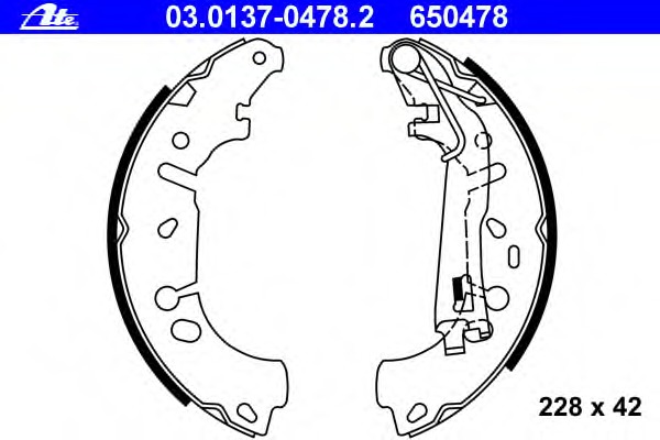 Set saboti frana 03.0137-0478.2 ATE - Frana tambur