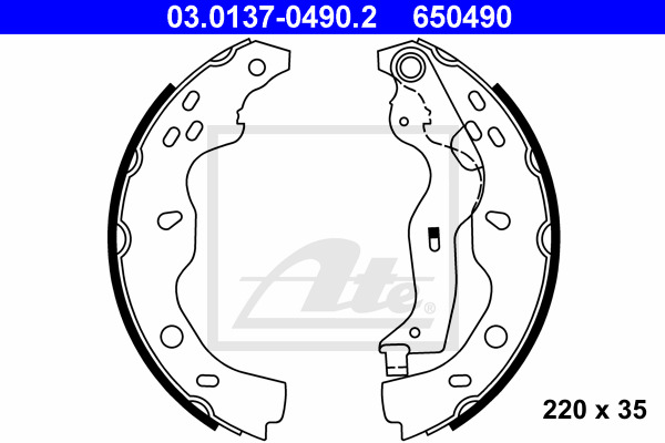 Set saboti frana 03.0137-0490.2 ATE - Material frictiune sabot frana/ sabot frana Set saboti frana 03.0137-0490.2 ATE - Material frictiune sabot frana/ sabot frana