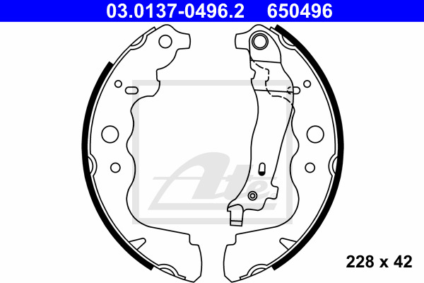 Set saboti frana 03.0137-0496.2 ATE - Material frictiune sabot frana/ sabot frana Set saboti frana 03.0137-0496.2 ATE - Material frictiune sabot frana/ sabot frana