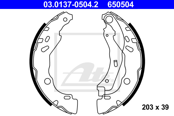 Set saboti frana 03.0137-0504.2 ATE - Material frictiune sabot frana/ sabot frana Set saboti frana 03.0137-0504.2 ATE - Material frictiune sabot frana/ sabot frana