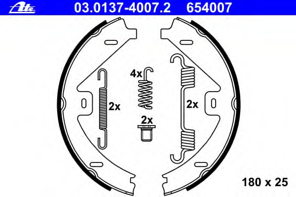 Set saboti frana, frana de mana 03.0137-4007.2 ATE - Frana tambur Set saboti frana, frana de mana 03.0137-4007.2 ATE - Frana tambur