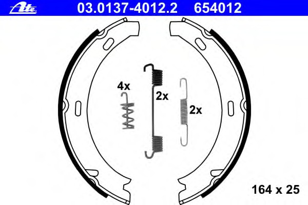 Set saboti frana, frana de mana 03.0137-4012.2 ATE - Frana tambur Set saboti frana, frana de mana 03.0137-4012.2 ATE - Frana tambur