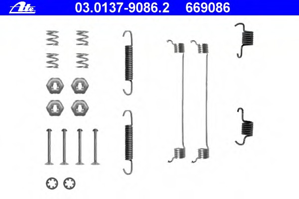 Set accesorii, sabot de frana 03.0137-9086.2 ATE - Frana tambur Set accesorii, sabot de frana 03.0137-9086.2 ATE - Frana tambur