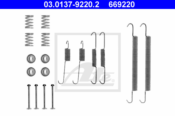 Set accesorii, sabot de frana 03.0137-9220.2 ATE - Frana tambur Set accesorii, sabot de frana 03.0137-9220.2 ATE - Frana tambur