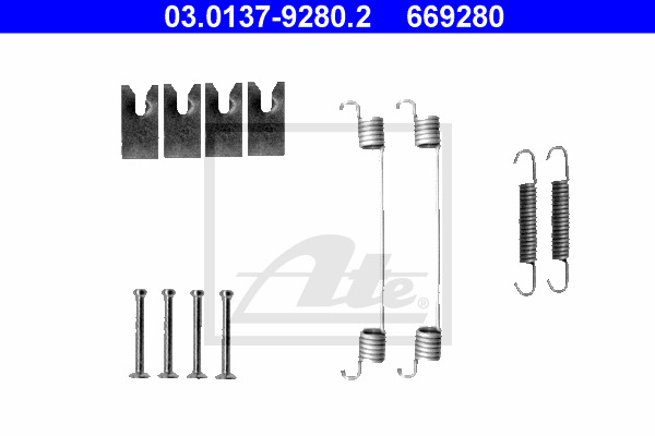 Set accesorii, sabot de frana 03.0137-9280.2 ATE - Frana tambur
