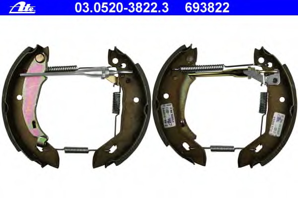 Set saboti frana 03.0520-3822.3 ATE - Material frictiune sabot frana/ sabot frana Set saboti frana 03.0520-3822.3 ATE - Material frictiune sabot frana/ sabot frana