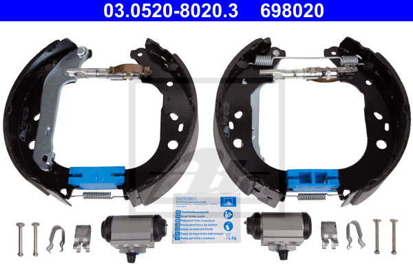 Set saboti frana 03.0520-8020.3 ATE - Material frictiune sabot frana/ sabot frana Set saboti frana 03.0520-8020.3 ATE - Material frictiune sabot frana/ sabot frana
