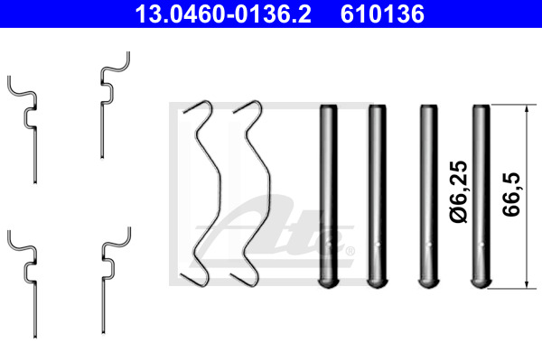 Set accesorii, placute frana 13.0460-0136.2 ATE - Componente/ accesorii frana Set accesorii, placute frana 13.0460-0136.2 ATE - Componente/ accesorii frana