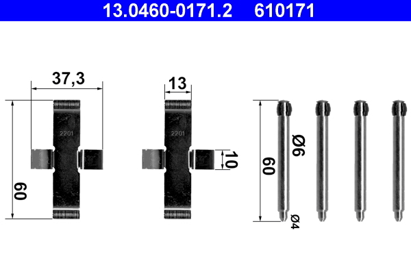 Set accesorii, placute frana 13.0460-0171.2 ATE - Frana disc Set accesorii, placute frana 13.0460-0171.2 ATE - Frana disc