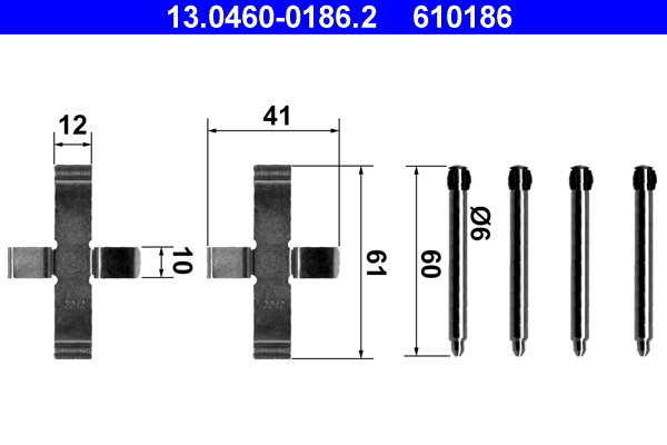 Set accesorii, placute frana 13.0460-0186.2 ATE - Componente/ accesorii frana Set accesorii, placute frana 13.0460-0186.2 ATE - Componente/ accesorii frana