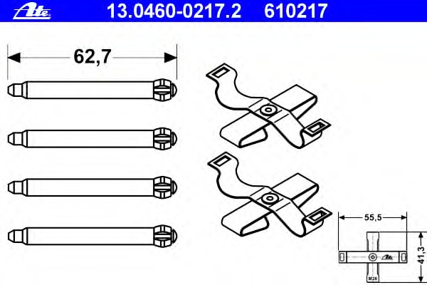 Set accesorii, placute frana 13.0460-0217.2 ATE - Componente/ accesorii frana