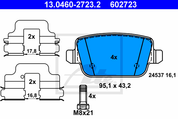 set placute frana,frana disc 13.0460-2723.2 ATE - Frana disc set placute frana,frana disc 13.0460-2723.2 ATE - Frana disc
