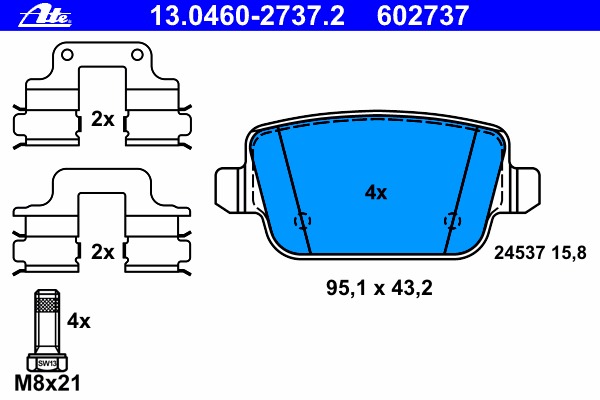 set placute frana,frana disc 13.0460-2737.2 ATE - Frana disc